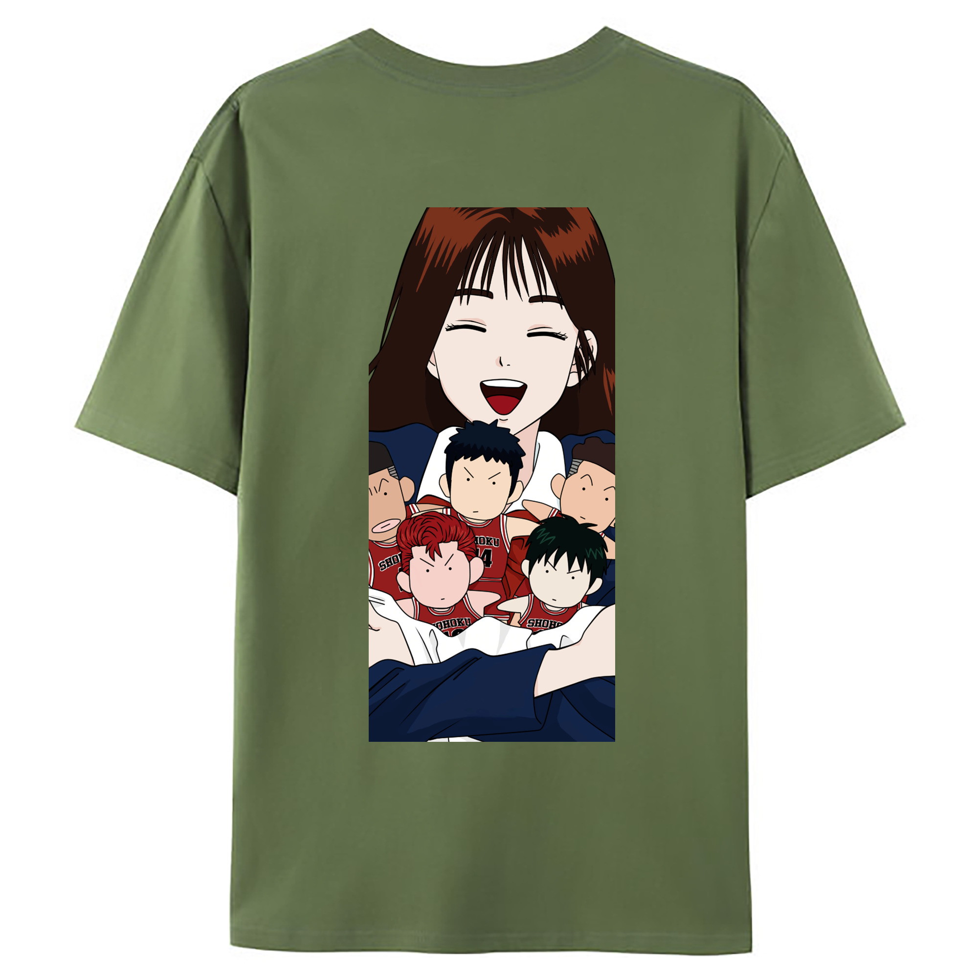 （画像用） SLAM DUNK／スラムダンク 綿100％ メンズ半袖Tシャツ（バックプリント） 通気性